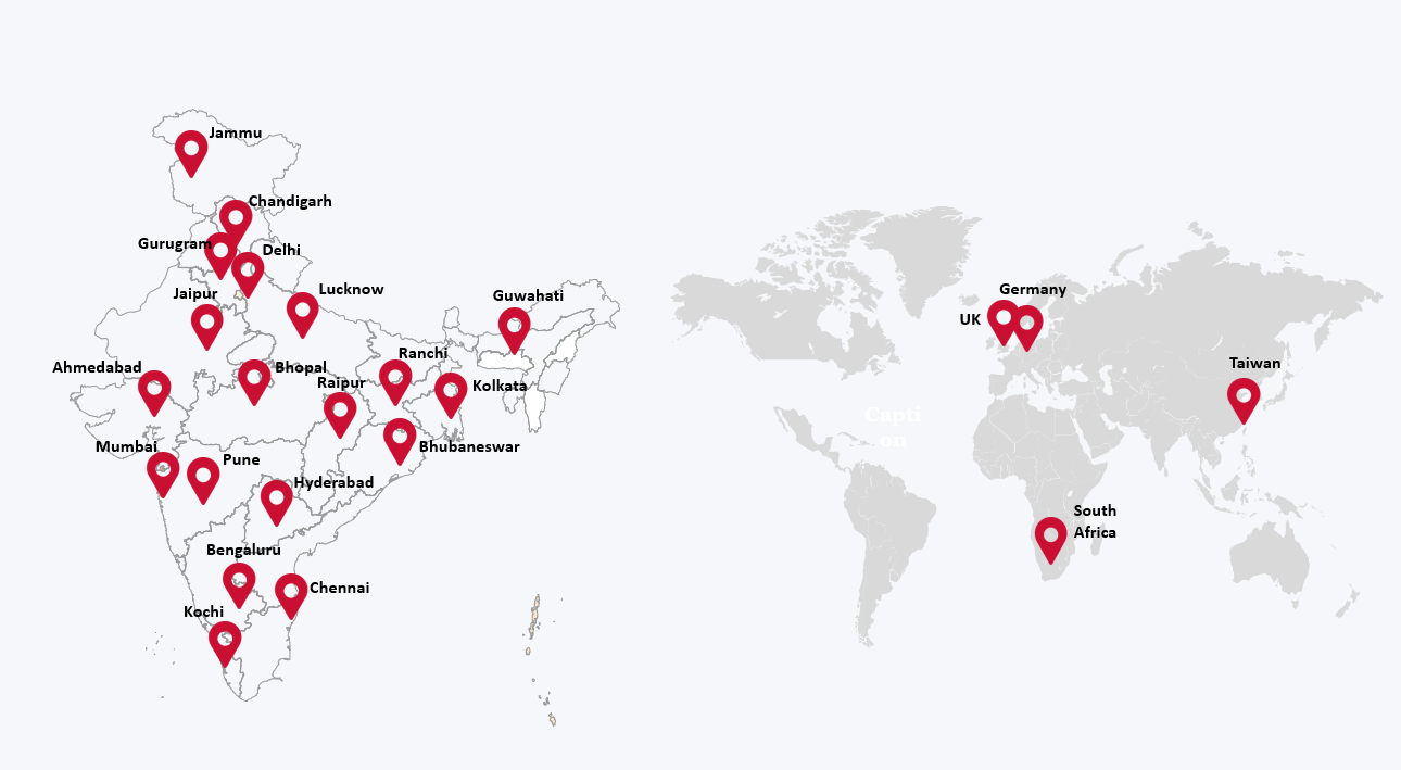 World map showing global presence